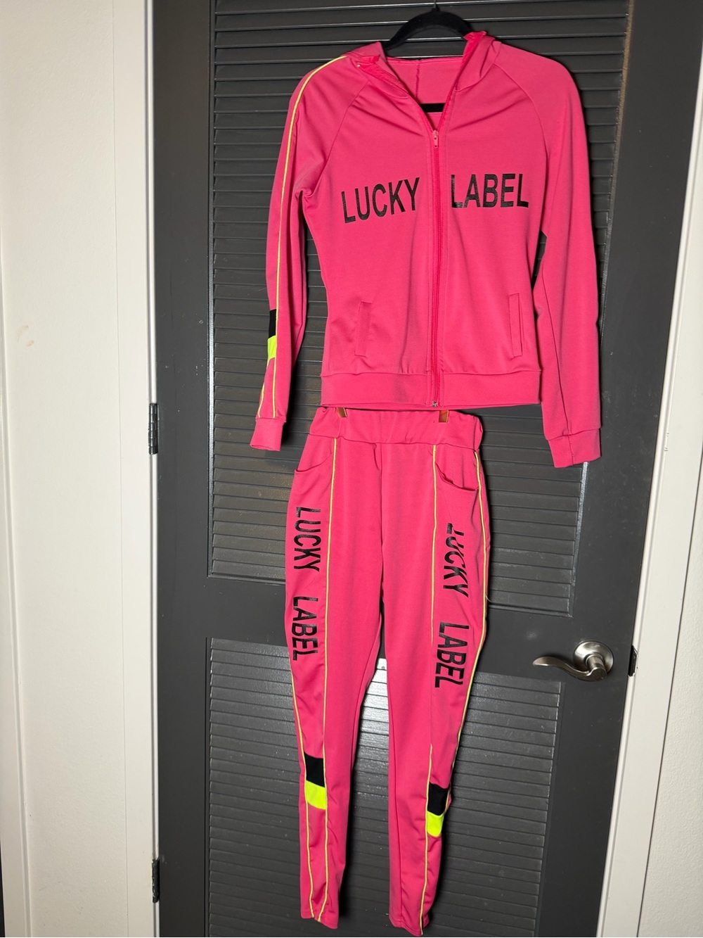 Lucky Label Pink Zip Hoodie & Jogger Set